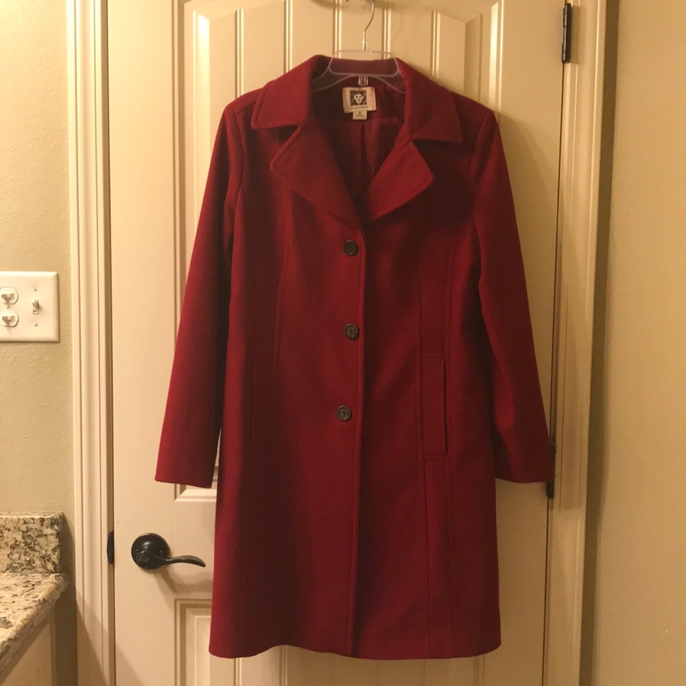 Gorgeous red Anne Klein medium lined coat.
